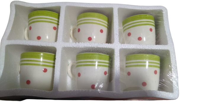 Bone china coffee mugs- set of 6 pcs