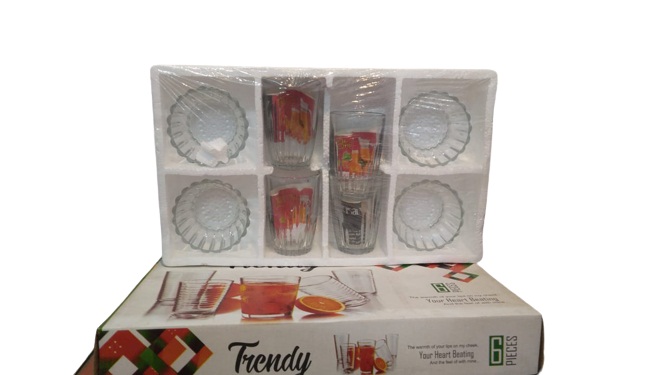 Round 4 Bowl and 4 Glass set