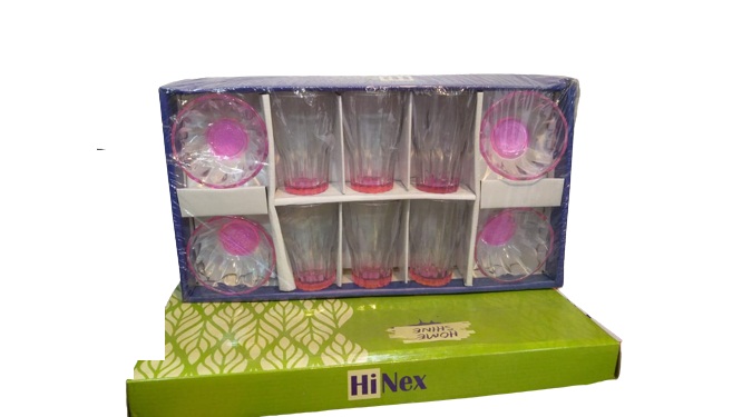 Round 4Bowl and 6 Glass set