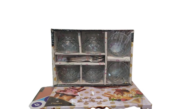 Transparent Glass Soup Bowl Set