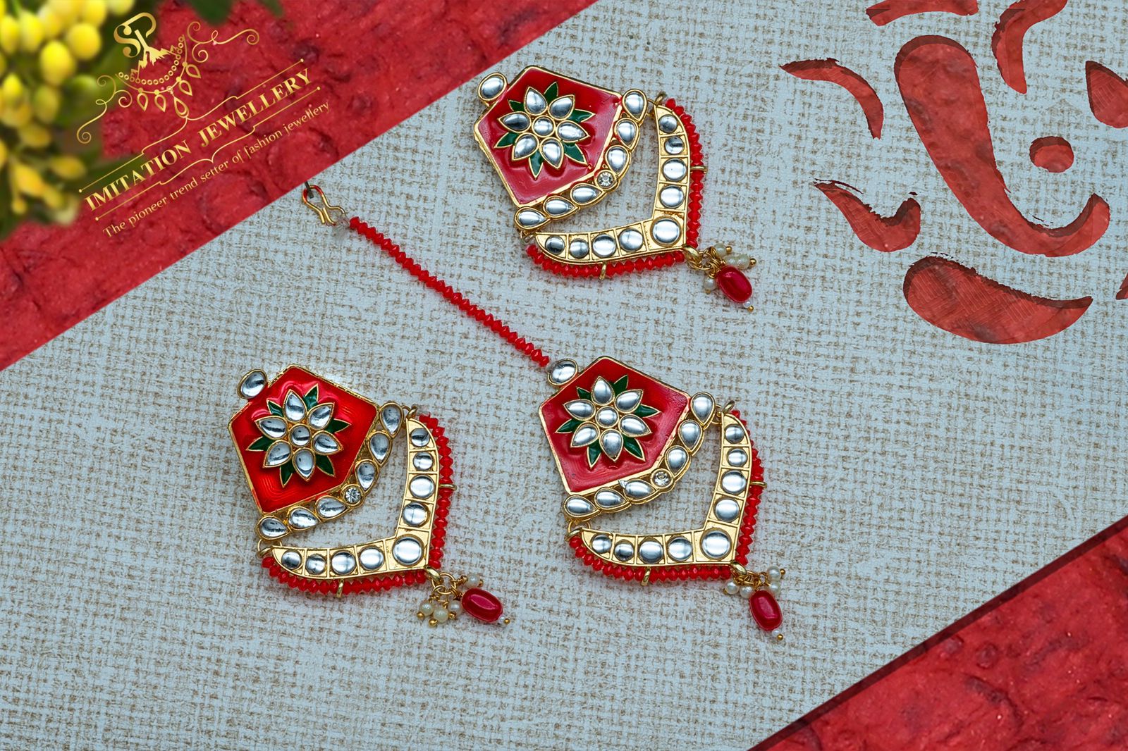 Earrring with maang tikka set
