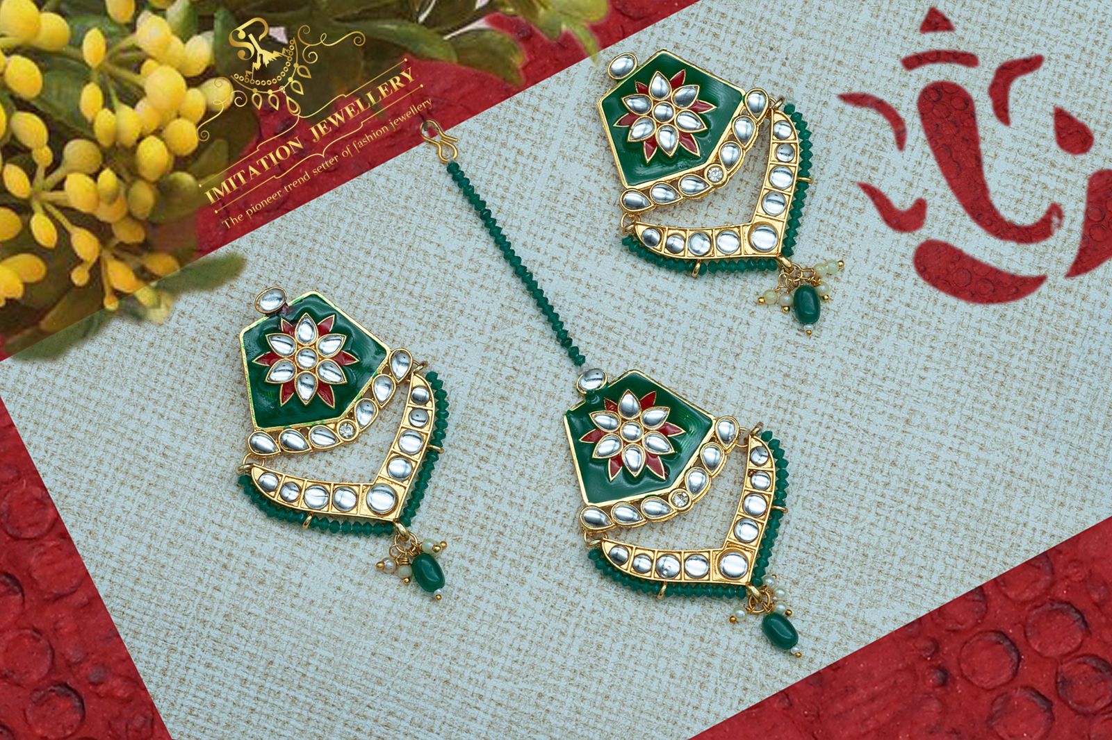 Earrring with maang tikka set