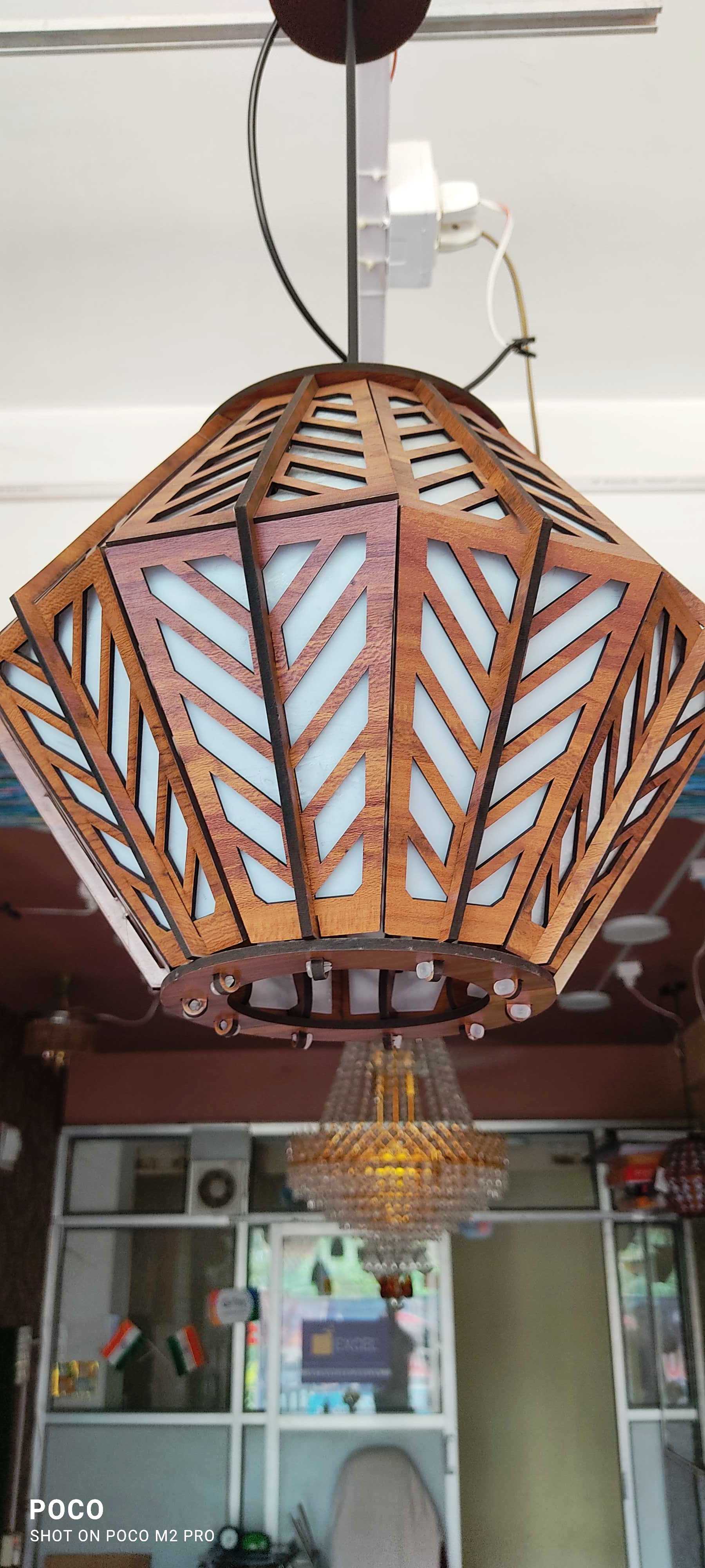 Wooden hanging light