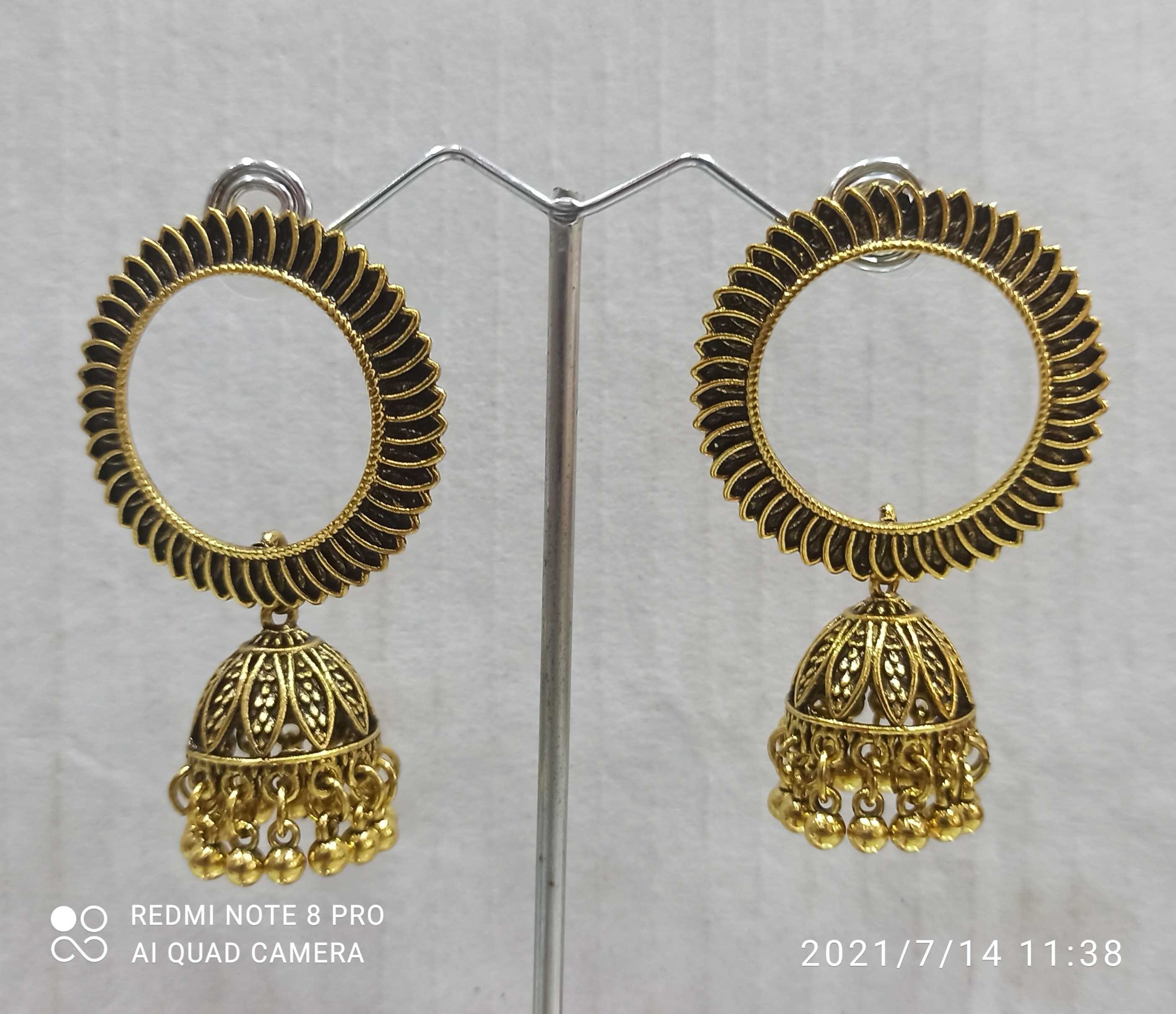 Black metal ring jhumka