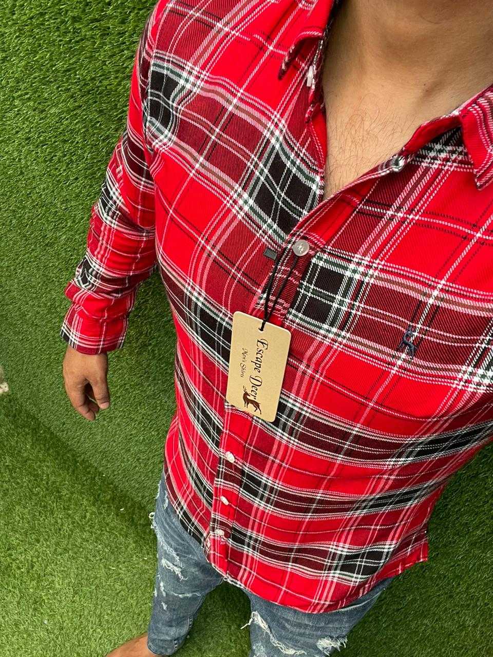 Check shirt cotton fabric easily wash hand wash