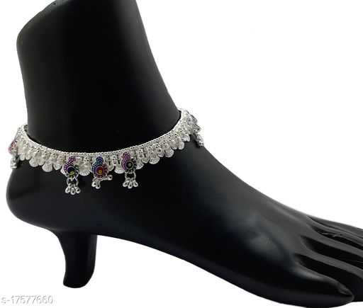white metal anklet 